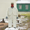 TIN MEN : TIN MEN : The original "Ruffnecks". 
I stumbled upon this interesting photo-op purely by accident while out on a drive in the countryside desperately looking for anything to shoot. These stoic but handsome, full-size "Oil-Patch" workers were found scattered randomly about a number of still producing, low pressure oil fields covering several square miles in and about the town of Oil Springs, Ontario. According to the history books, this is the location where it all began, the first commercial oil well production in North America that subsequently started the global search for the black gold and where the Age of Oil all began.
I don't claim to know much about these remarkable full size steel figures, but they were constructed by a local folk artist Murray Watson(see link). I understand that each one of these handsome fellas are modelled after real people(past & present)residing in the local area. 

Folk Art Statues by Murray Watson of Oil Springs Ontario:  http://www.petroliaheritage.com/oilSprings.htm
