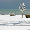 Winter White : The storm still blows out over the lake. Down the street from my home on the shore of Lake Ontario, South Ajax, ON Canada.
