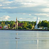 Four Steeples: Count'em, near Lunenburg, Nova Scotia, Canada. BEST viewed in LARGE for DETAILS.